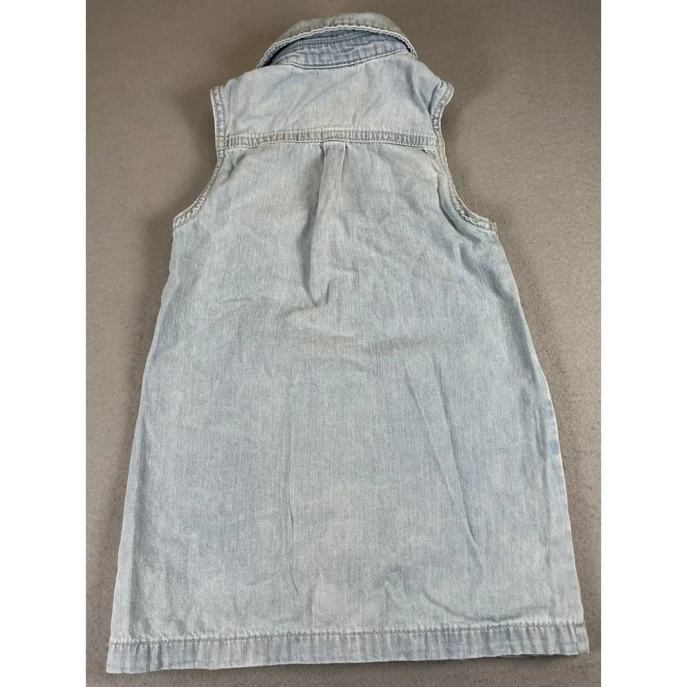 Cat & Jack Girls Denim Shirt Dress 3T‎ Light Wash Button Front Sleeveless
